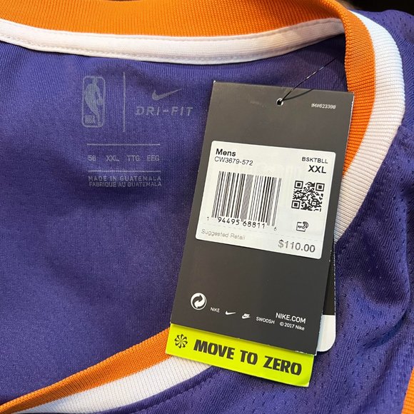 Nike Men’s Phoenix Suns Chris Paul #3 Purple Dri-FIT Icon 2020 Jersey cw3679 - Picture 10 of 10